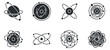 © vadymstock - A collection of eight atom and molecule illustrations in flat modern vector style, suitable for educational and scientific projects