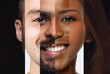 © master1305 - Composite portrait showing diverse people blended into one face. Concept of shared identity, social diversity, equality values, inclusion and common human presence.