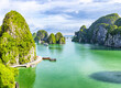 © lapas77 - An open water view of the dramatic Ha Long Bay, Vinh Ha Long, a UNESCO World Heritage site