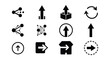 © nurjahan - Collection of various black arrow and connection point icons on a white background