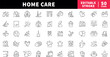 © Jocelyn_Flores - Home care editable line icons set: cleaning and maintenance symbols