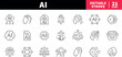 © Jocelyn_Flores - Ai and technology editable line icons set. innovation and tech symbols