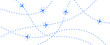 © JustPrint - Airplane Flight Paths on a White Background  Travel Concept Illustration