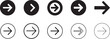 © Md Ataullah  - Minimalist right arrow icon set in solid black and outline circle, clean flat vector style, EPS.