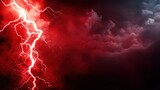 A vivid display of red lightning illuminates dark, dramatic clouds, creating a captivating scene that embodies power, energy, and the raw force of nature in a striking visual composition.
