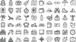 © MD Tariful islam - Travel icon set, vacation and transportation symbols, leisure gear and planning tools for tourism - flat vector illustration
