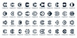 © semoro - Set of Letter C Logo Design Collection. Versatile monogram for Tech and Digital Business Branding. Geometric abstract icon vector isolated on white background.
