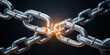 © Muhammad - Conceptual illustration of a broken metal chain link, representing a digital security breach or connection failure