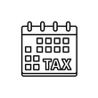 © Rey - Tax Calendar Icon Illustration Showing Filing and Payment Reminder for Financial Planning