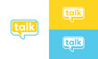 © Rachmad - Typography talk logo design, chat bubble communication symbol vector icon concept