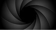 © kolonko - Camera shutter aperture background with dark black focus circle cinema lens frame graphic design element