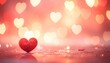 © Oblivion - A romantic heart stands alone in a bokeh of glowing hearts and soft light reflections
