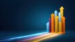 © buraratn - Colorful upward arrows on a dark background representing growth, success, progress, and development in a dynamic business environment