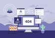 © StockStudio - 404 Page Not Found Error on Computer Screen with Website Development Elements
