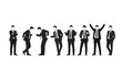 © akmal - A series of silhouettes of a businessman in various poses, illustrating different actions and emotions.