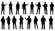 © emiloo - A collection of diverse human silhouettes in various poses and attire, presented against a white background.