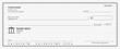 © Ashes Studio - Minimalist blank bank check mockup on white background vector art.