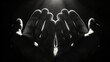 © AspctStyle - Two cupped human hands are held up receiving dramatic light rays in a dark studio setting signifying concepts of prayer, hope, and spirituality