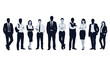 © Kaylee - Diverse Group of Business Professionals Posed in Silhouette Against a White Background