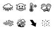 © Hanna - Winter weather icons set: cold, storm, snow, wind, and temperature symbols
