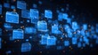 © Planetz - Abstract network grid with files and folders, futuristic software interface, digital document management system, store, search and organize documents, corporate business, paperless office