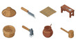 © Maureen - Isometric traditional cooking tools and utensils collection