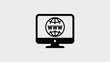 © hamad - Global internet access and world wide web browsing displayed on a computer monitor screen icon Vector