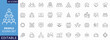 © designer - People icon set. Containing group, team, human, family, community, friends, population and more. Outline Icon Collection. Fully Editable. Vector illustration.