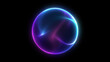 ©  Seamless Loop - Bright sphere blue pink gradient web colors black isolated background smooth wavy movement stylish glowing 3D orb neon multicolor energy core futuristic digital art visual depth atmosphere