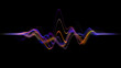 ©  Seamless Loop - Abstract neon background glowing sound waves motion purple orange blue audio waves noise frequency waveform music track voice recording audio spectrum futuristic digital aesthetic cinematic