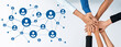 © InfiniteFlow - Hands unite in a display of teamwork and collaboration, representing the essence of networking and building professional connections in a dynamic business environment. Amity