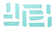 © Muhammad - Aqua Blue Adhesive Tape Strips Set isolated PNG with Transparent Background