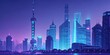 © Md Faruq  - A futuristic cityscape illuminated with neon lights and towering skyscrapers at night