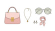 © Aan - Pink handbag necklace earrings sunglasses and pink scarf