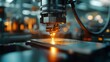 © Team - Advanced laser cutting technology in manufacturing facility industrial process high-tech environment close-up perspective