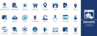 © SokretiRani - AI Agent icon set, Autonomous agentic AI workflow symbols, Machine learning nodes, Neural network bot vectors for saas UI UX design. Solid icon collection.
