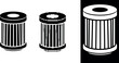 © Shoaib - Black and white automotive oil filter icon, flat design vector illustration