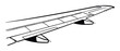© Bravo - Simple graphic drawing depicting an airplane wing with engines perfect for use in aviation related publications travel industry promotions and aerospace educational content