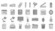 © Human Diversity - Collection of office supplies and equipment icons displayed in a grid layout