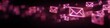 © Iryna - Neon pink email icons soaring through dark background