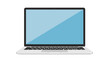 © Atiah - laptop illustration flat design with a blank blue screen for digital content web design mockups and various modern technology concepts