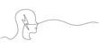 © Vector Man - One continuous line drawing of head with charging and lightning battery level. Mental health and mindfulness concept in simple linear style. Editable stroke. Doodle vector illustration Generative AI