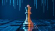 © Fee - Chess king strategy concept with digital data background