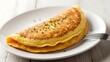 © Arfee - Omelette with Herbs on White Plate.