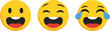 © Creatives Mind - Three yellow emoji faces showing different expressions of laughter Keywords: emoji, face, yellow, laughter, laughing, happy, joy