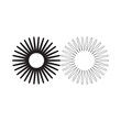 © digital_crafting - Radiant starburst graphic design elements solid black and outline versions on white background representing energy light and abstract concepts for branding and decoration clean minimalist style