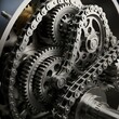 © fajar - Intricate Gears and Chains - A Close-Up of Mechanical Precision.