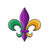 Vibrant fleur de lis symbol isolated on transparent background