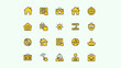 © desa - Set of yellow icon designs for web applications and digital interfaces