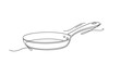 © supplement - Minimalist line drawing of frying pan with artistic details. No editable strokes